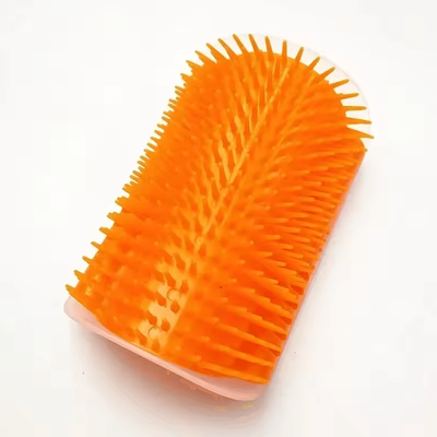 Inspire Curations CornerEase Wall Mount Cat Scratcher & Self Grooming Toy orange