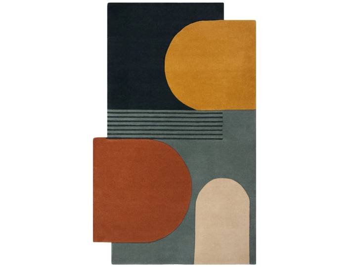 Tapis de salon moderne en laine multicolore 160x230 cm