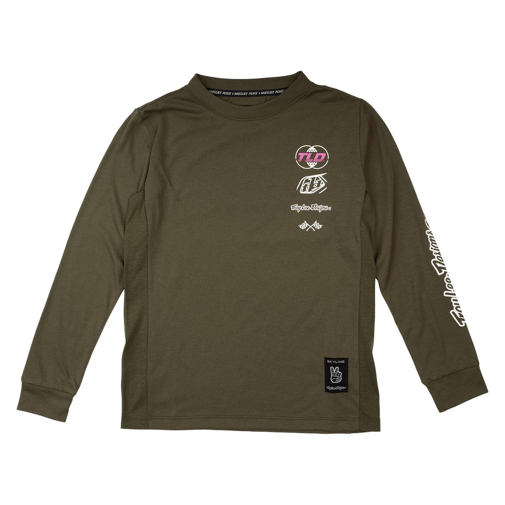 Troy Lee Designs Skyline Ride LS Tee, Worldwide, caper, youth XS (XS) (54422221)