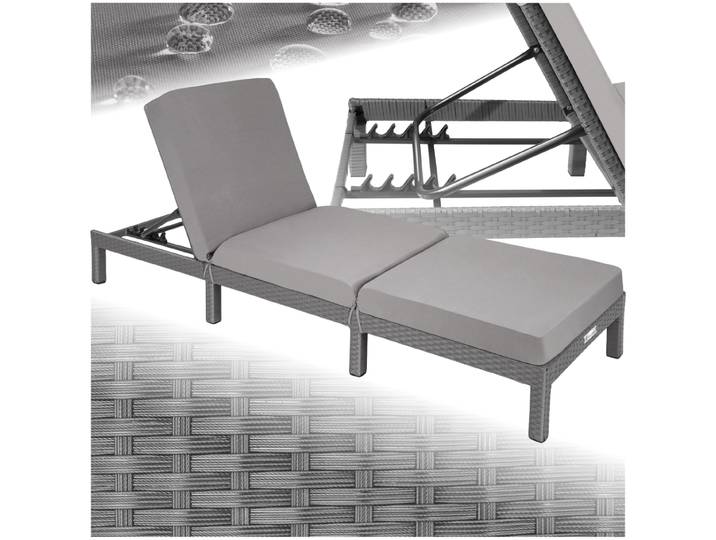 Sonnenliege Rattan Sofia - grau