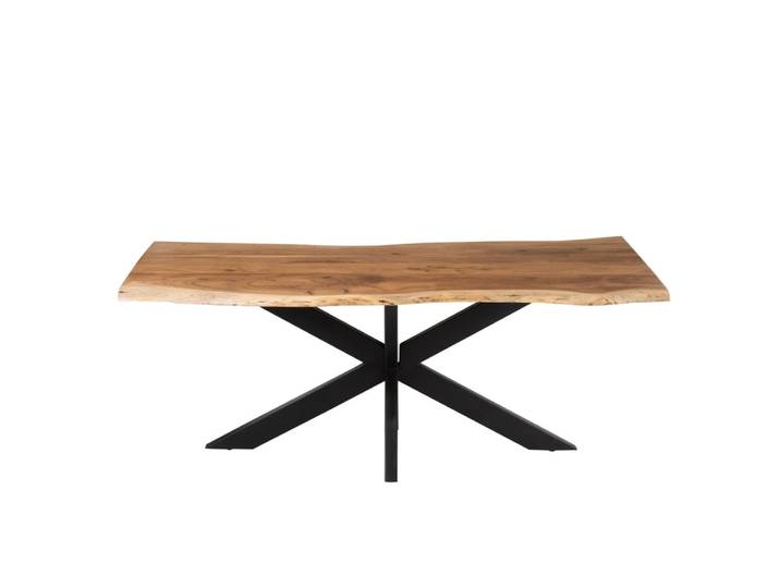 Table rectangulaire en acacia et métal noir l200 acacia