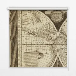 INNENROLLO - Fensterrollo - Rollo - 100x140 cm - Alte Weltkarte