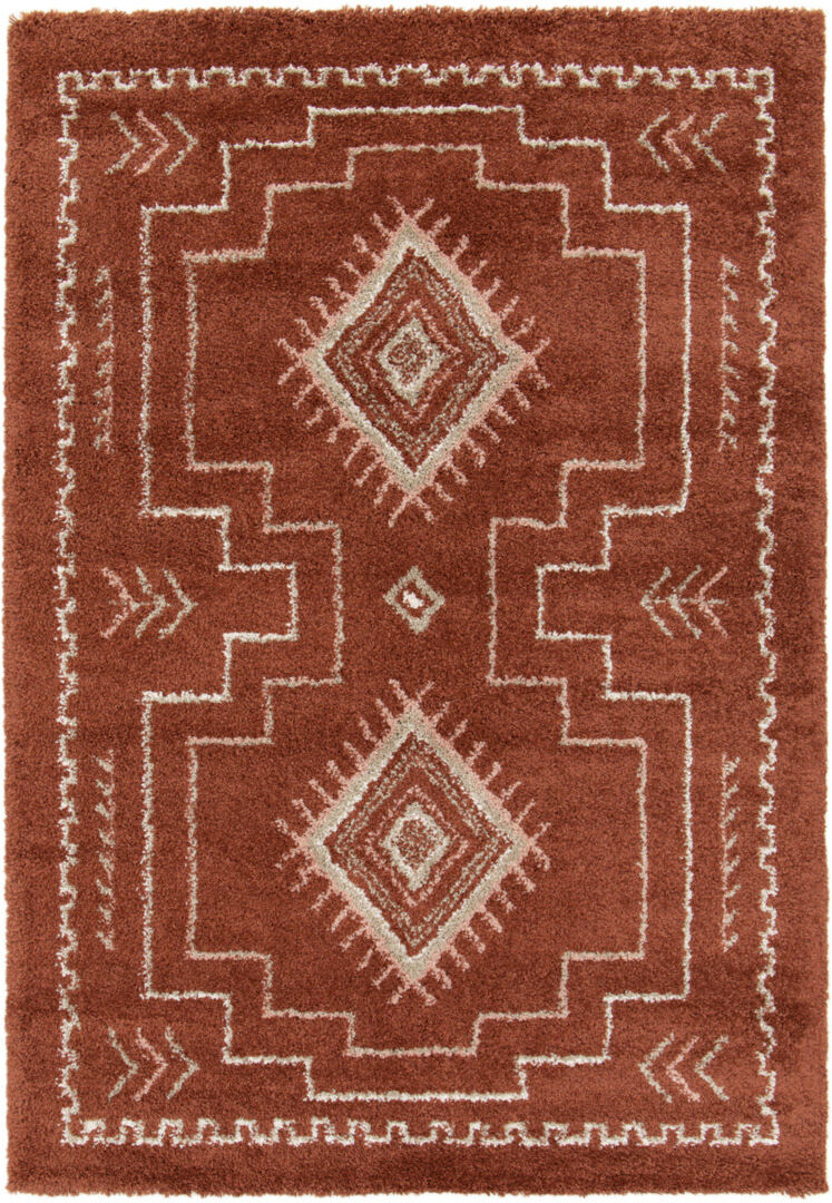Gracie Oaks Soft indoor rug with volumized texture Red Rectangle 120 x 170 cm