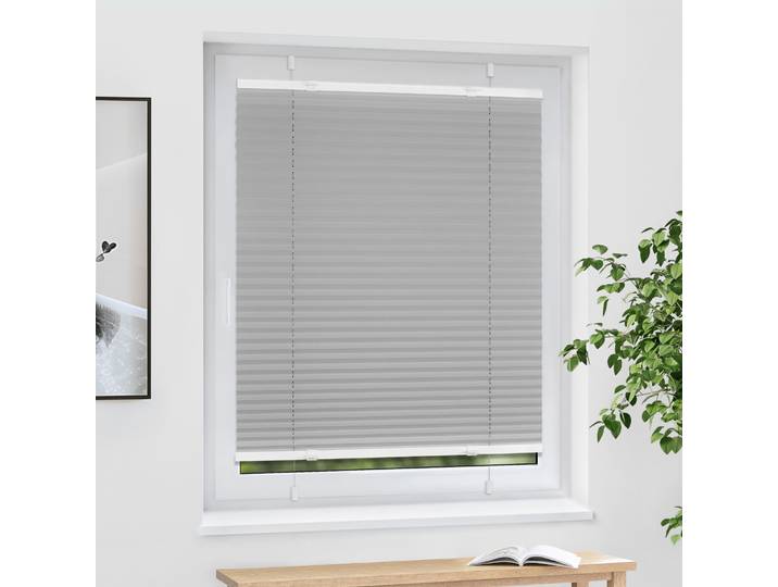 Plissee EasyFix 60x200 cm grau - VICTORIA M - Polyester-Stoff