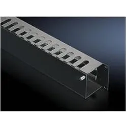 Rittal Cable management panelwith front flap, 2U, 1 pc(s), Serverschrank Zubehör, Schwarz