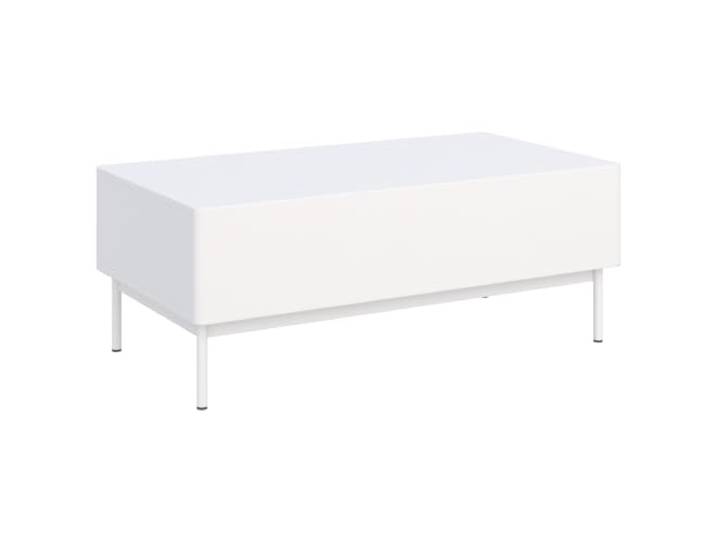Selsey Couchtisch mit Stauraum 100 x 53,2 x 40,2 cm, Weiß, Push-to-Open beidseitig zugängliche Klappen, Push-to-Open mit Bremsfunktion, Tragkraft 15 kg gesamt