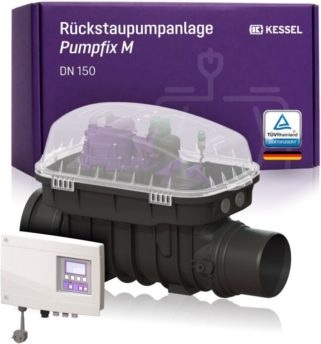 KESSEL Rückstaupumpanlage Pumpfix M 24150 DN 150 für fäkalienhaltiges  Abwasser mit Comfort-Steuerung