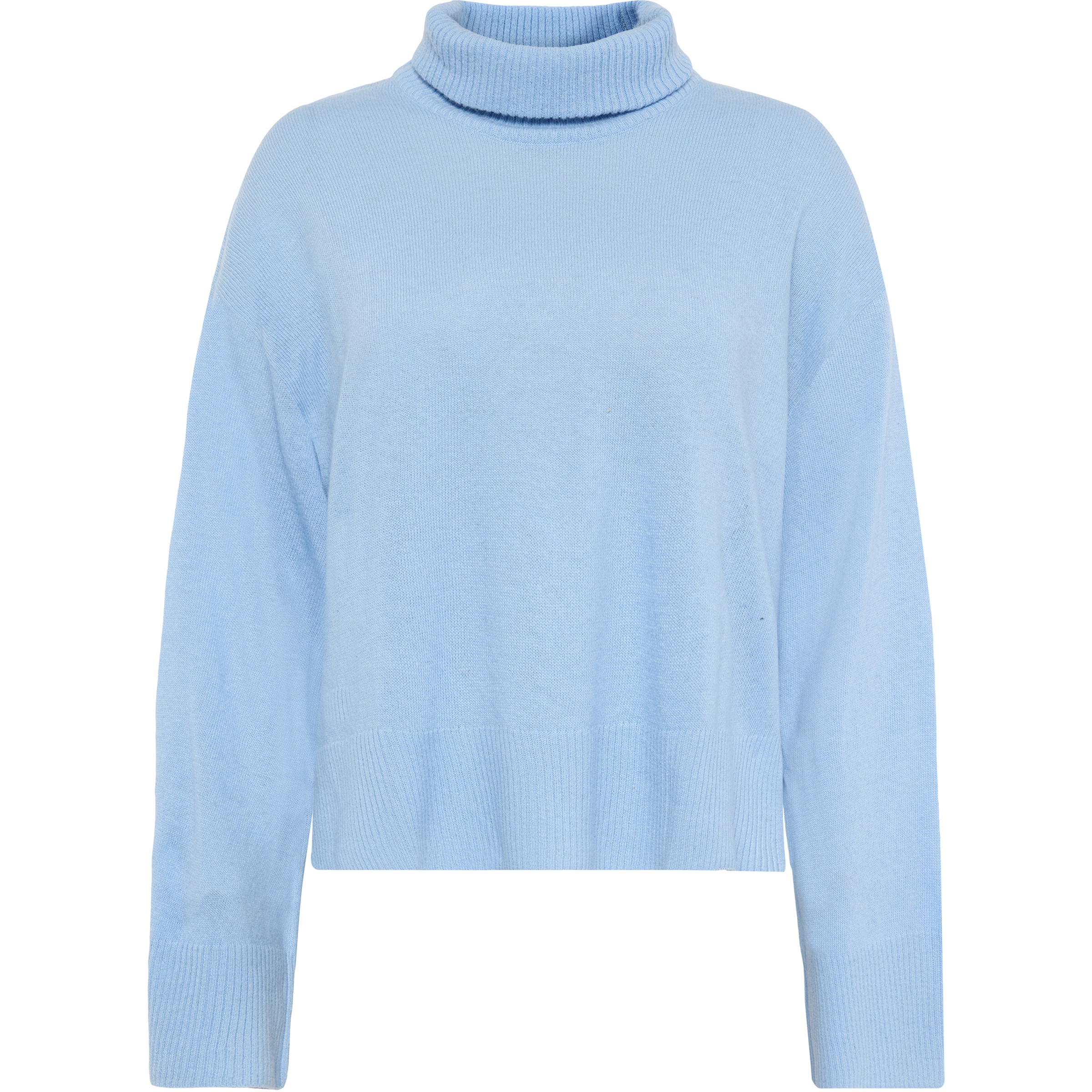 KnowledgeCotton Apparel Lambswool High Neck Damen Pullover blau Größe S Lifestyle Hautfreundlich