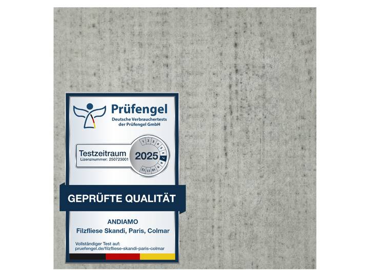 Teppichfliese ANDIAMO Paris Nadelfilz, Gesamthöhe ca. 4 mm , beige (beige, grau), B:40cm L:40cm, Polyester, Teppiche, Teppichfliese, 40x40 cm, selbstklebend, robust & strapazierfähig, 25 Stück (4 qm), Topseller