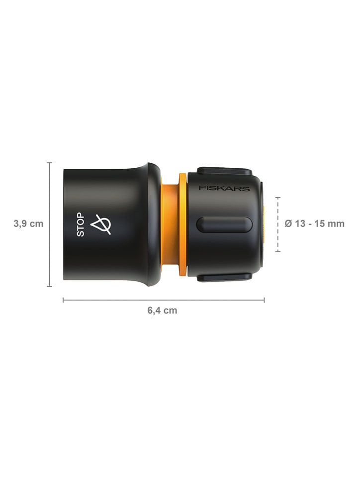 Fiskars Hahnverbinder "ConnSTOP13-15mm(1/2-5/8")" in Schwarz - onesize