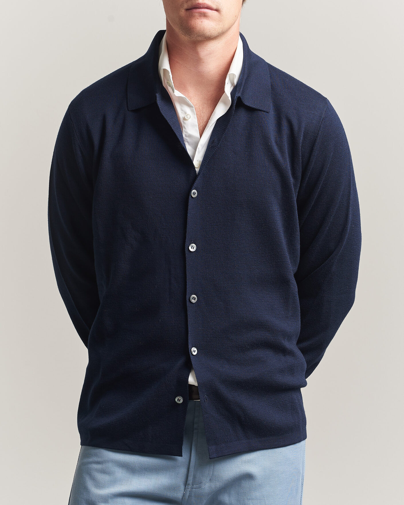Ralph Lauren Purple Label Milano Stich Cardigan  Racing Navy men L Blå