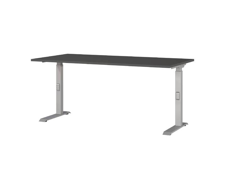 Höhenverstellbarer Schreibtisch Downey 160cm Grau/Graphit/Silber