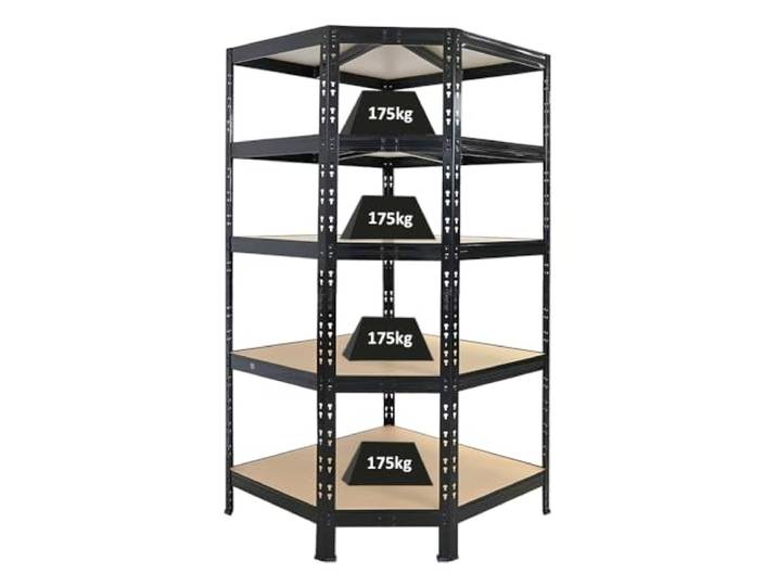 PROREGAL Eckregal Tiger Schwarz HxBxT 180x90x60 cm Fachlast 175kg Schwerlastregal Kellerregal Lagerregal Metallregal Steckregal