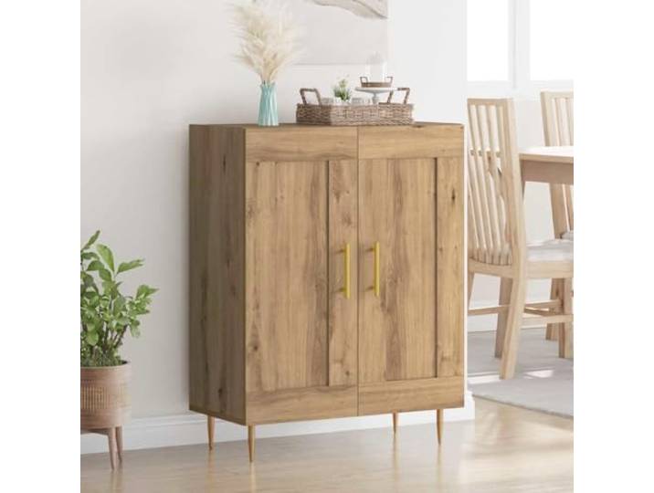 HEFZGDB Klassisches Sideboard aus Holzwerkstoff in Artisan-Eiche mit viel Stauraum und Organisationsmöglichkeiten, zeitlosem Design, glatter Oberfläche und Feuchtigkeitsbeständigkeit,