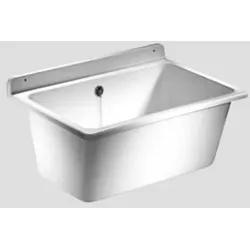 SANIT Waschbecken mit Öberlauf, Waschtrog für Waschküche, Kunststoff, 35 l, weiß