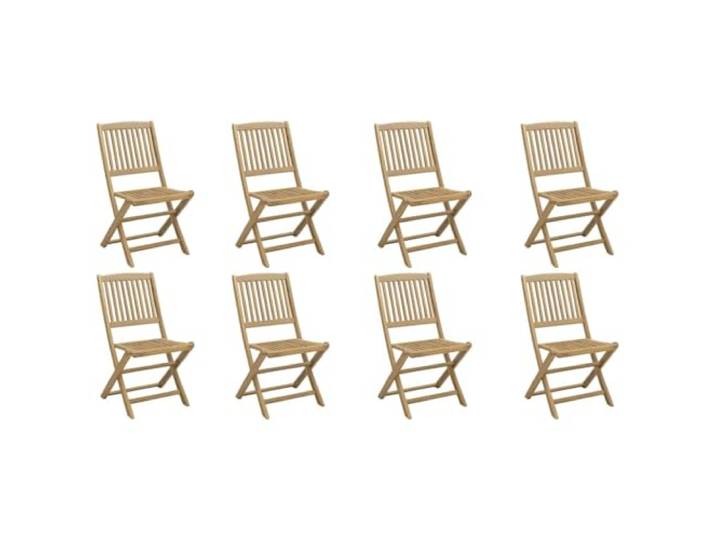 KUTYWEXFM 8er Set Gartenstühle Klappbar, Massivholz Akazie Platzsparende Sitzgruppe für Terrasse, Balkon und Innenhof mit stabiler Rückenlehne für gesellige Runden im Freien.