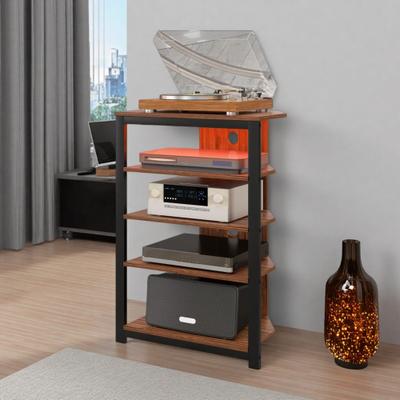 ZWYO HOSIMU "23.5"" Steel Particle Board 4-Tier Corner TV Stand with Cable Management Holes & Melamine Coated Surface"