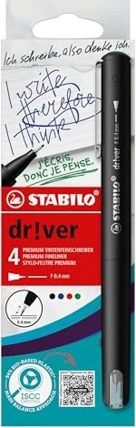 STABILO dr!ver fine - 4er-Set (grün, rot, blau, schwarz)