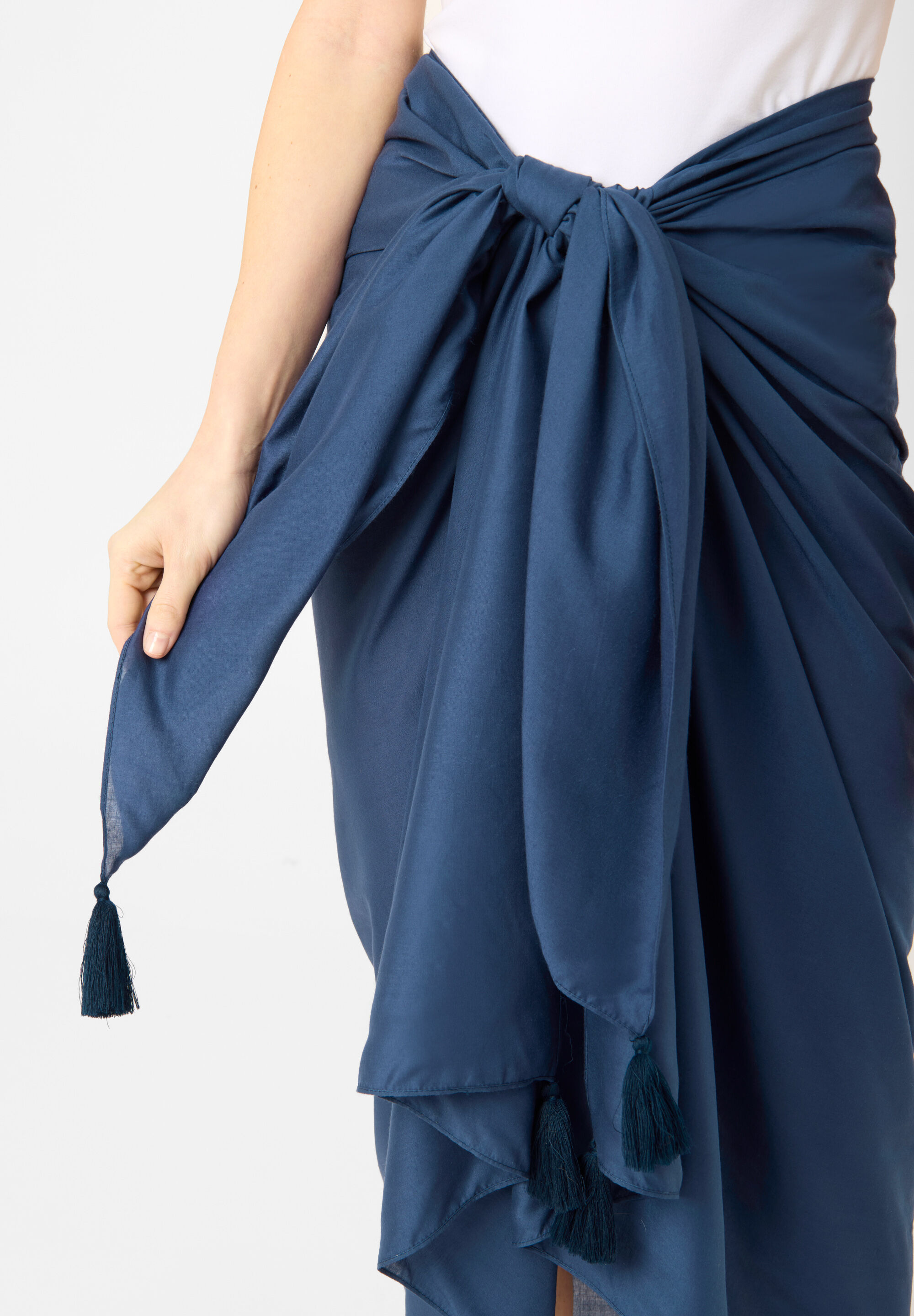 Sommerrock CODELLO "Codello Pareo", Damen, blau, Casual, relaxed fit, Röcke, mit Quasten
