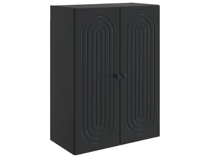 HKLGBVCR Wandschrank, schwarz, 66 x 34,5 x 90 cm, Holz, Technikholz Vintage-Stil, 90° drehbare Türen, Wandmontage, Holz, Aufbewahrung von Büchern und Dekorationen