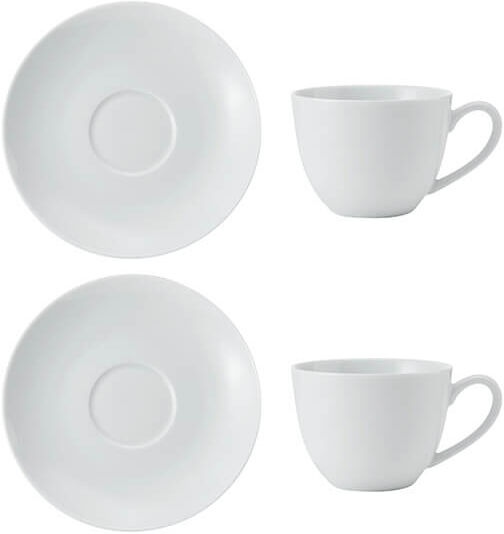 Mikasa Chalk Set of 2 Cappuccino Cups & Saucers