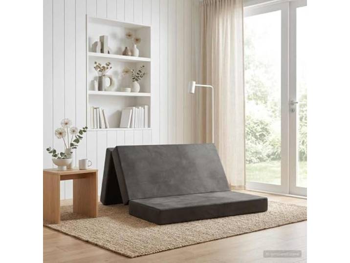 Klappsofa Bett 200 x 67 x 45cm Hellgrau Polyesterstoff, Schaumstoffpolsterung, Reißverschlussbezug abnehmbar, faltbare Bauweise, kleine Räume