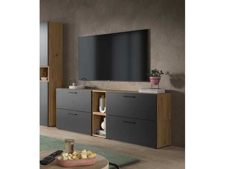 Buffet The One modèle C 67cm Marron/Gris/Anthracite/Imitation chêne Artisan