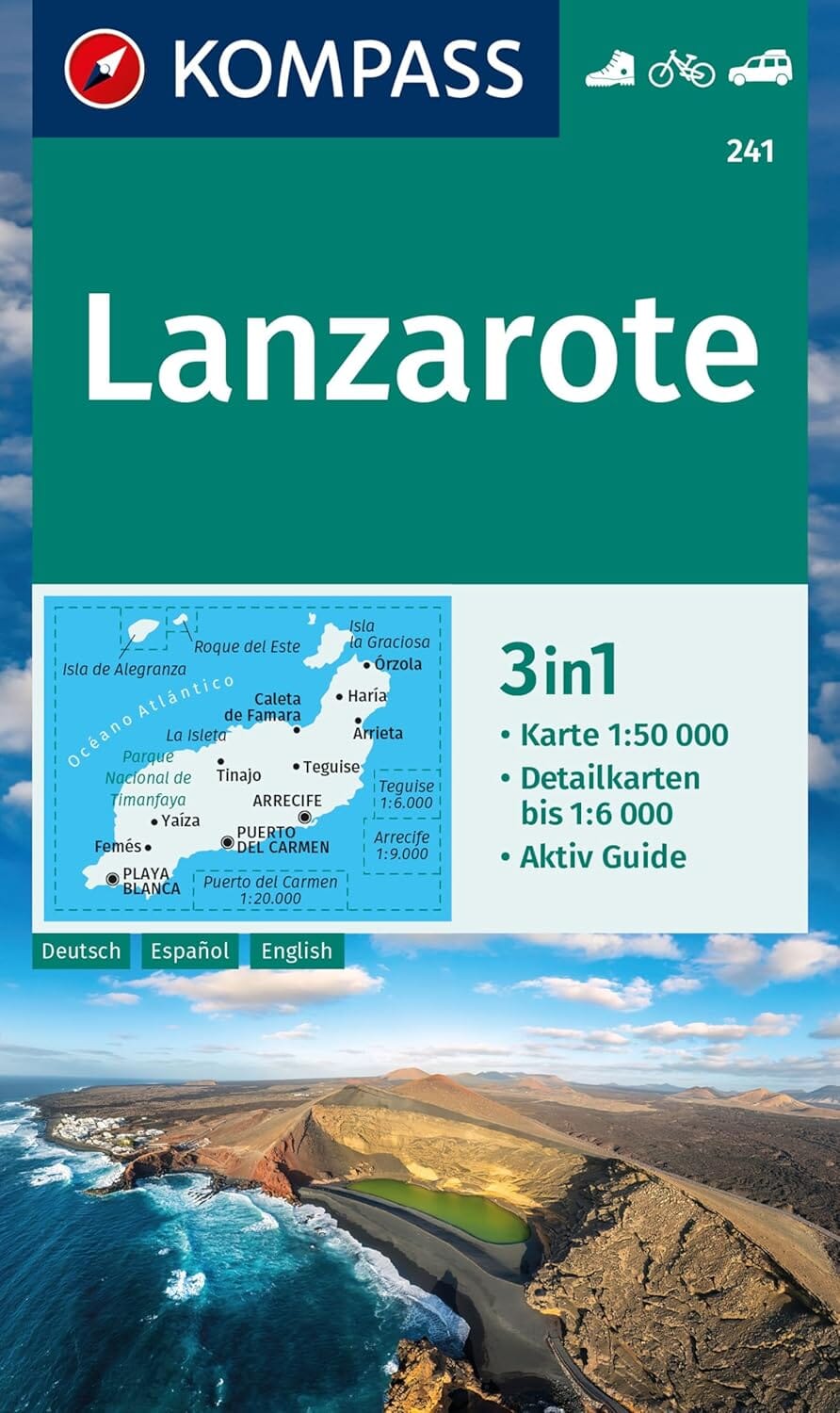 Carte de randonnée n° 241 - Lanzarote   Kompass