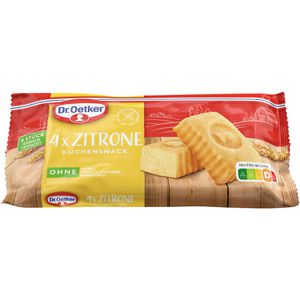 Dr.Oetker Kuchen Kuchensnack Zitrone, Rührkuchen, einzeln verpackt, je 35 g, 4 Stück