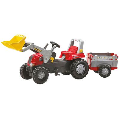 Tretfahrzeug ROLLY TOYS "Junior RT", rot, Tretfahrzeuge, KinderB:53cm H:53cm T:210cm, Kunststoff, Kindertraktor mit Lader und Anhänger, B:53cm H:53cm T:210cm