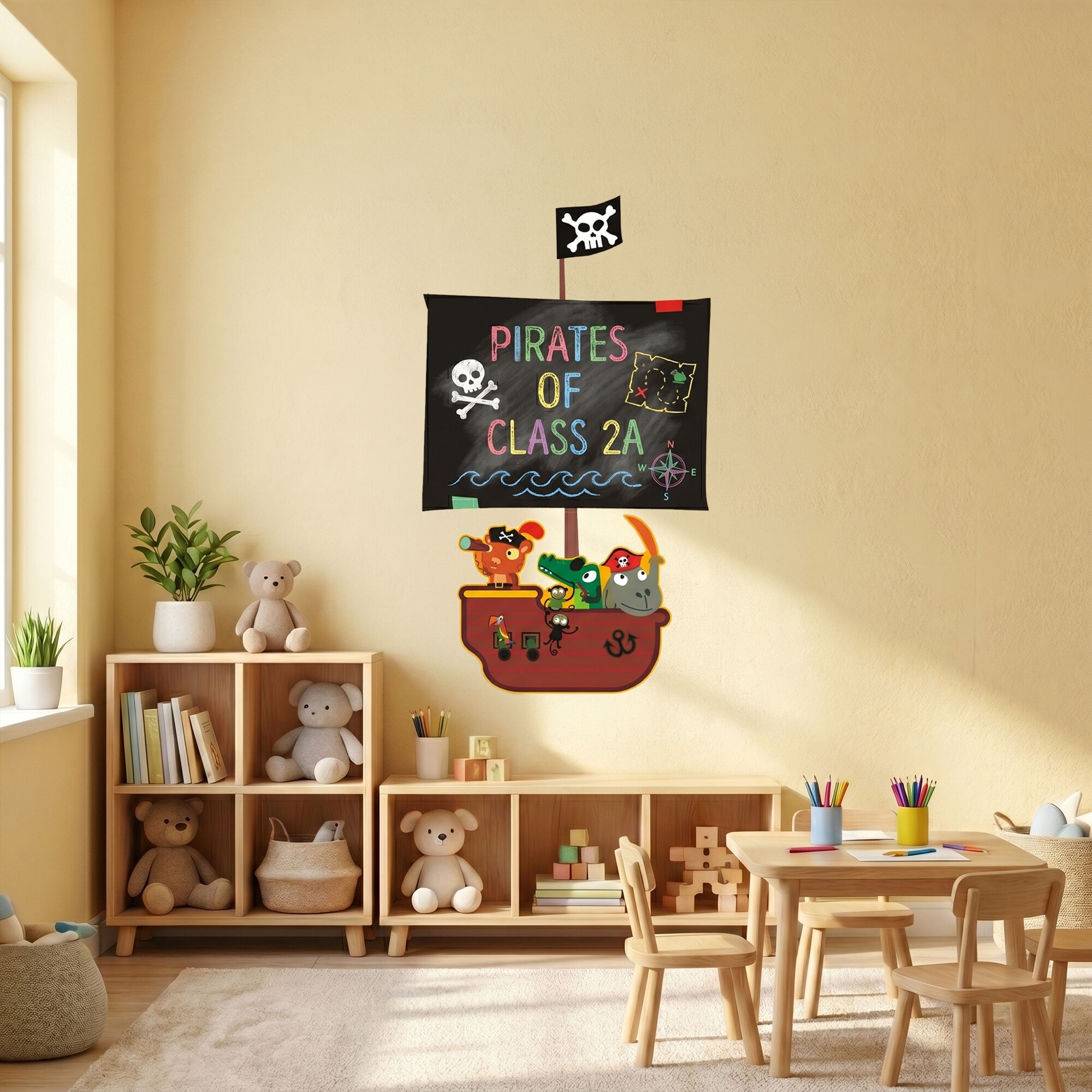 NC Stickers Ardoise Bateau Pirate