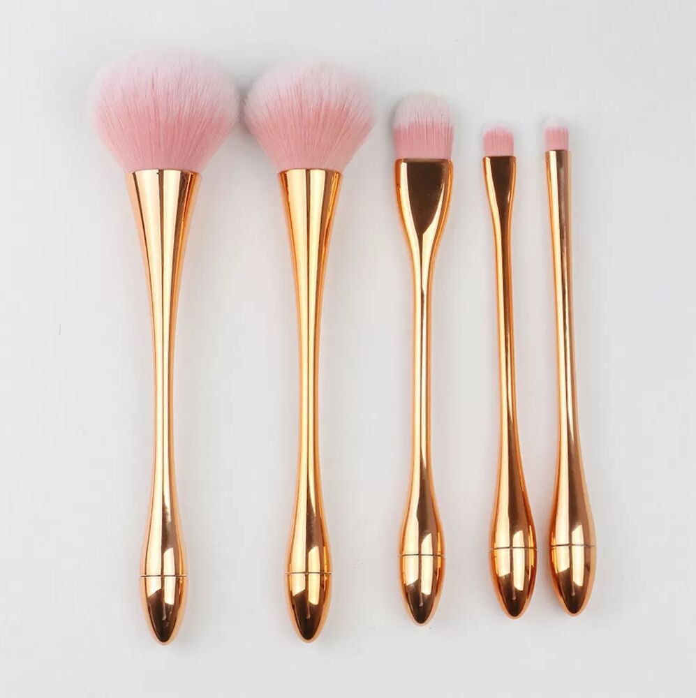 INF Champagner Gold Make-up Pinsel Set - 10-teiliges professionelles Kosmetikpinsel Set mit Halter