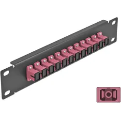 DELOCK 10" LWL Patchpanel 12 Port SC Simplex violett 1HE