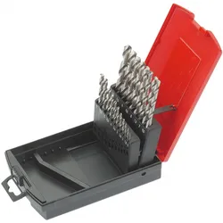Cimco, Bohrereinsatz, HSS-Spiralbohrer-Sortiment 1-13 mm, Bohrer gewalzt, DIN 338, Metallkassette (1-13mm)