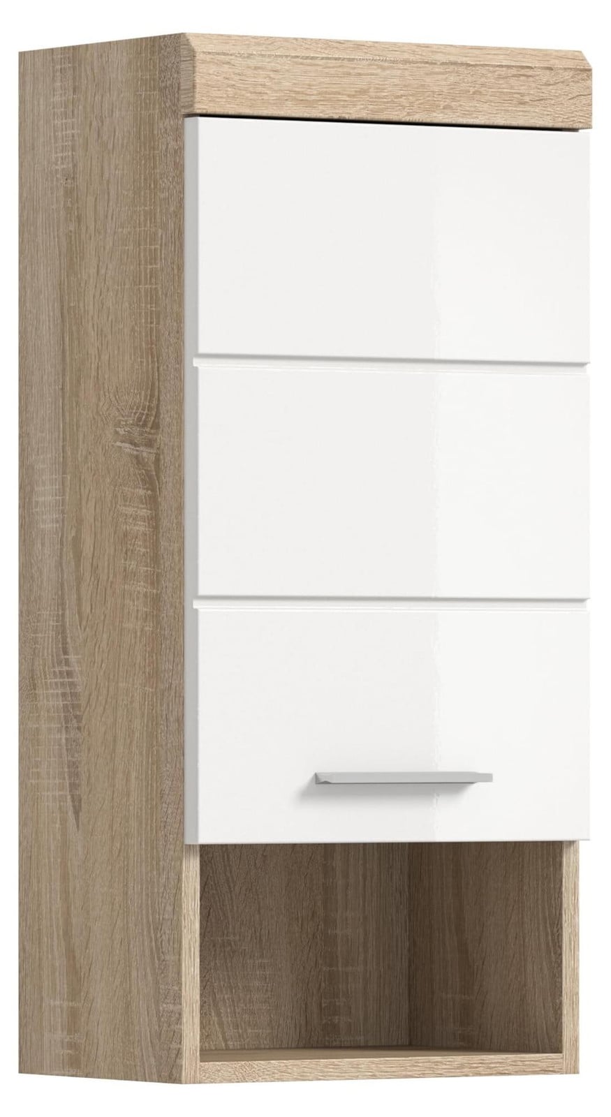 Merkloos Wandkast Lambada met Houtlook en Open Plank voor de Badkamer