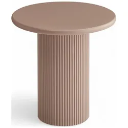 Couchtisch Evan Ø50 cm Mocha Mousse - Moderner Beistelltisch mit zentralem Standfuß