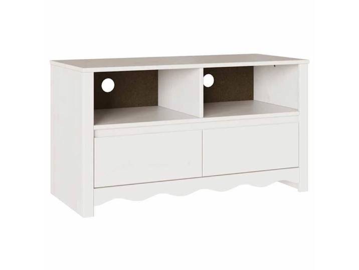 Neuf& 18550 Table HiFi salon - vidaxL - CHIC - Meuble TV - Drammen Blanc 99x43x55 cm Bois de pin massif 18.7 kg