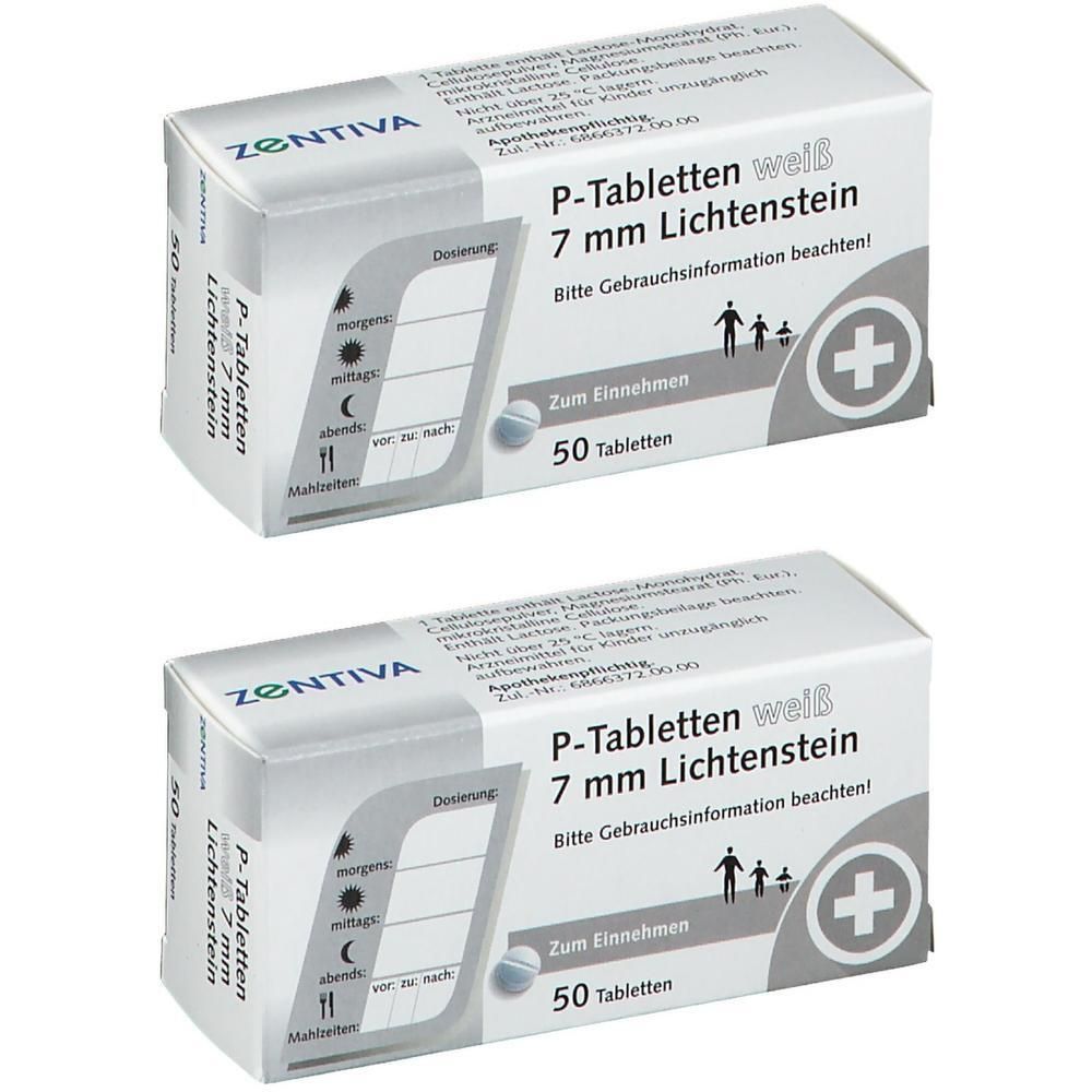 P Tabletten weiß 7 mm Teilk. 2x 2x50 St