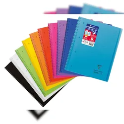 Clairefontaine 5x Koverbook Collegeblock A4+ 80 Blatt liniert, Einband aus transparentem PP, Farben sortiert - Sortiert 396701C