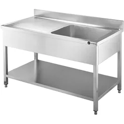 ZORRO Spültisch ZST 120/60/R | Edelstahl Spülschrank 1200x600x950 mm –|Becken rechts, Abtropffläche links | Für Gastronomie, Küche & Imbiss