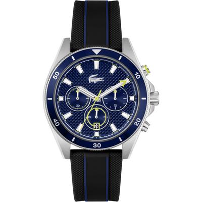 Chronograph LACOSTE "MAINSAIL", blau (schwarz), Armbanduhren, Herren, Chronograph, Armbanduhr, Quarzuhr, Herrenuhr, Tag, Stoppfunktion, Silikonarmband