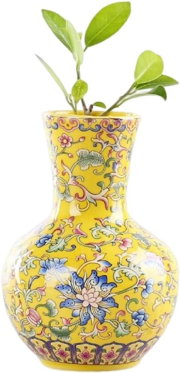 Kleine Decoratieve Keramische Vaas - Handgemaakte Vintage Stijl Bloemenvaas voor Thuis of Kantoor