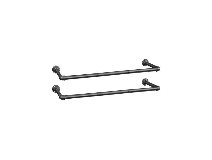Hansiro Kleiderstange Mbabane 2Er-Set, Schwarz, Metall, 30x8x92 cm, Garderobe, Garderobenständer