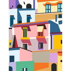 Ravensburger Beschäftigung - CreArt, Malen nach Zahlen Canvas Leinwand - Farbenfrohe Häuser