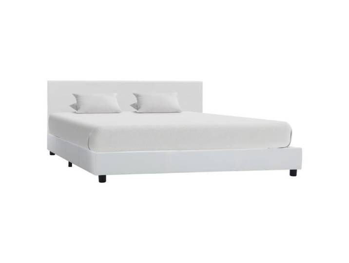 JILI - BEST Cadre de lit Blanc Similicuir 160x200 cm (4215)