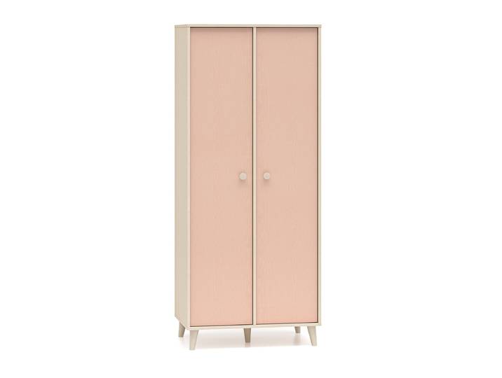 Armoire 2 portes Alycia Beige et Rose