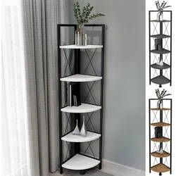 VCM Holz Metall Eckregal Aufbewahrung Stand Regal Bücherregal Deko Bücher Standregal Insasi 5