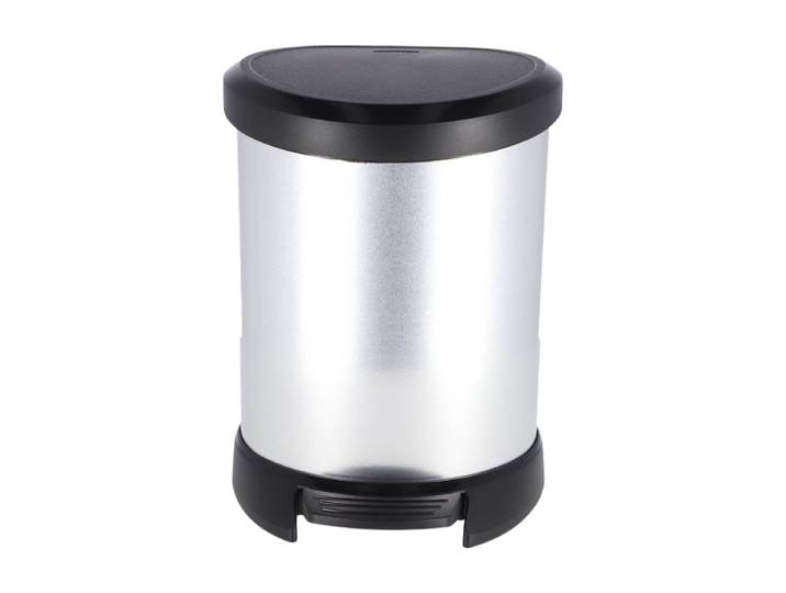 Curver Decobin pedaalemmer - 5 liter - metallic - premium opbergoplossing, duurzaam kunststof, moderne huisorganisatie
