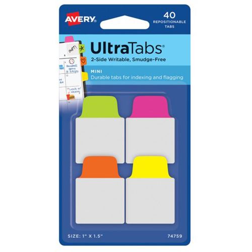 AVERY Zweckform UltraTabs Mini Haftmarker farbsortiert 40 Blatt 74759