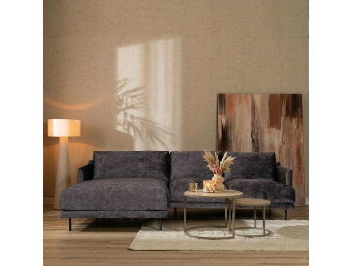 Bronx71 Ecksofa Denver Samt anthrazit links